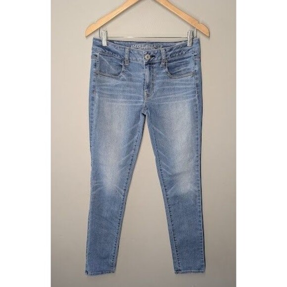 American Eagle Jeans Womens 6L Super Stretch Jegging Light Wash Blue Denim - Picture 1 of 4
